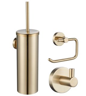 Набор аксессуаров из 3 предметов Wonzon & Woghand WW-8100-G крючок держатель для бумаги ёршик брашированное золото